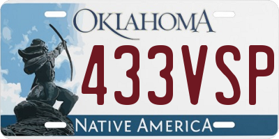 OK license plate 433VSP