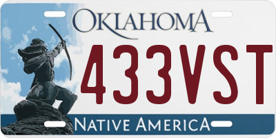 OK license plate 433VST