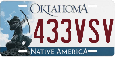 OK license plate 433VSV