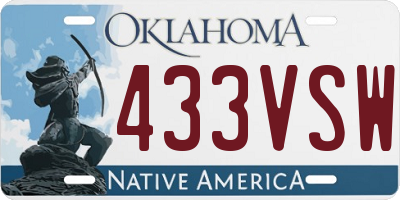 OK license plate 433VSW