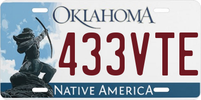 OK license plate 433VTE