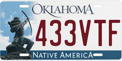 OK license plate 433VTF