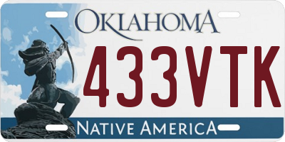OK license plate 433VTK