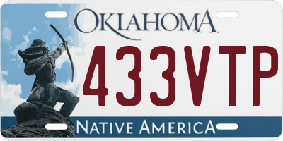 OK license plate 433VTP