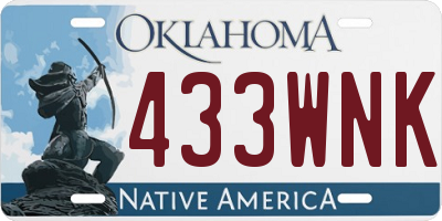 OK license plate 433WNK