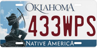 OK license plate 433WPS