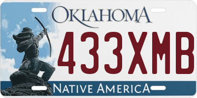 OK license plate 433XMB
