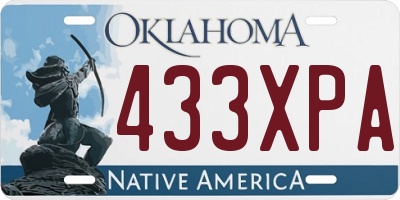 OK license plate 433XPA