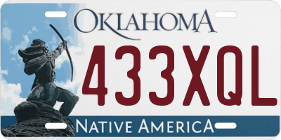 OK license plate 433XQL