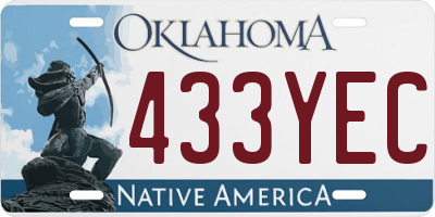 OK license plate 433YEC