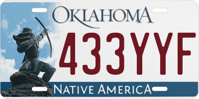 OK license plate 433YYF