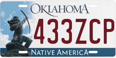 OK license plate 433ZCP