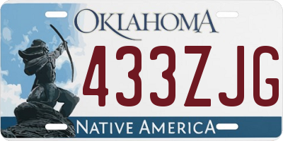 OK license plate 433ZJG