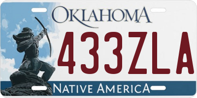 OK license plate 433ZLA