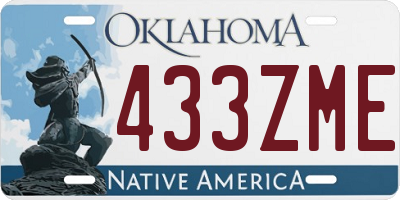 OK license plate 433ZME