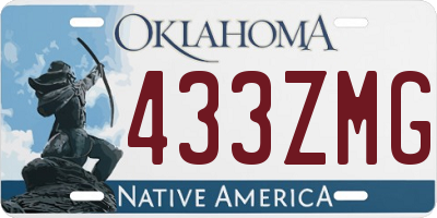 OK license plate 433ZMG