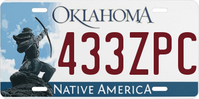 OK license plate 433ZPC