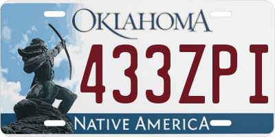 OK license plate 433ZPI