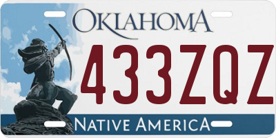 OK license plate 433ZQZ