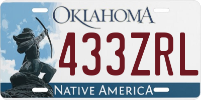 OK license plate 433ZRL