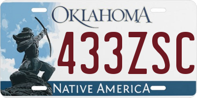 OK license plate 433ZSC