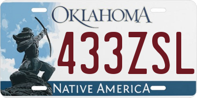 OK license plate 433ZSL