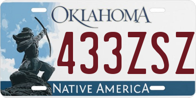 OK license plate 433ZSZ