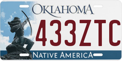 OK license plate 433ZTC