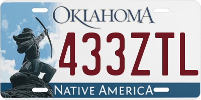OK license plate 433ZTL