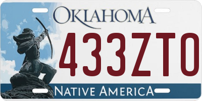 OK license plate 433ZTO