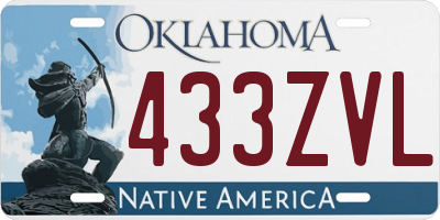 OK license plate 433ZVL