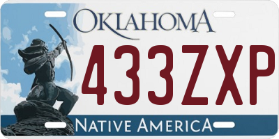OK license plate 433ZXP