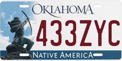 OK license plate 433ZYC