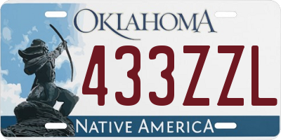 OK license plate 433ZZL