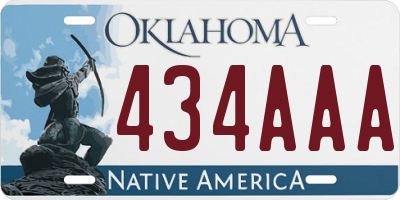 OK license plate 434AAA