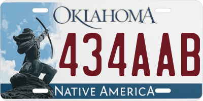 OK license plate 434AAB