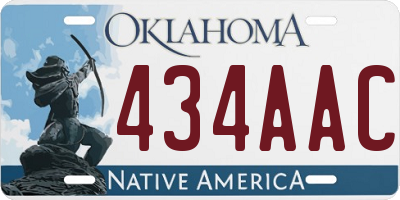 OK license plate 434AAC