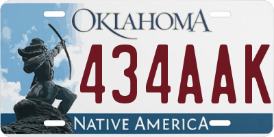 OK license plate 434AAK