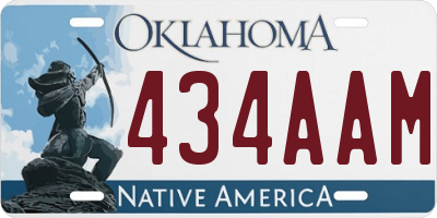 OK license plate 434AAM