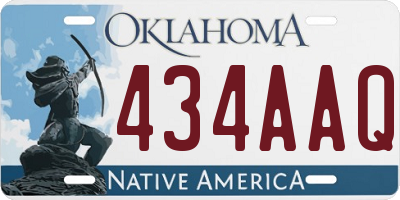 OK license plate 434AAQ