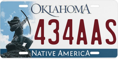 OK license plate 434AAS