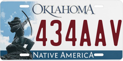 OK license plate 434AAV