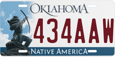 OK license plate 434AAW