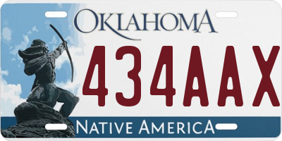 OK license plate 434AAX