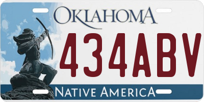 OK license plate 434ABV