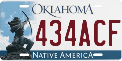 OK license plate 434ACF