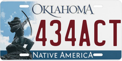 OK license plate 434ACT