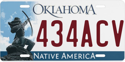 OK license plate 434ACV