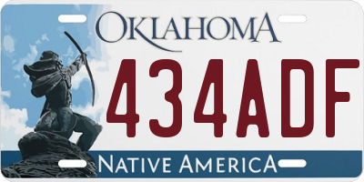 OK license plate 434ADF