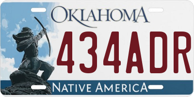 OK license plate 434ADR